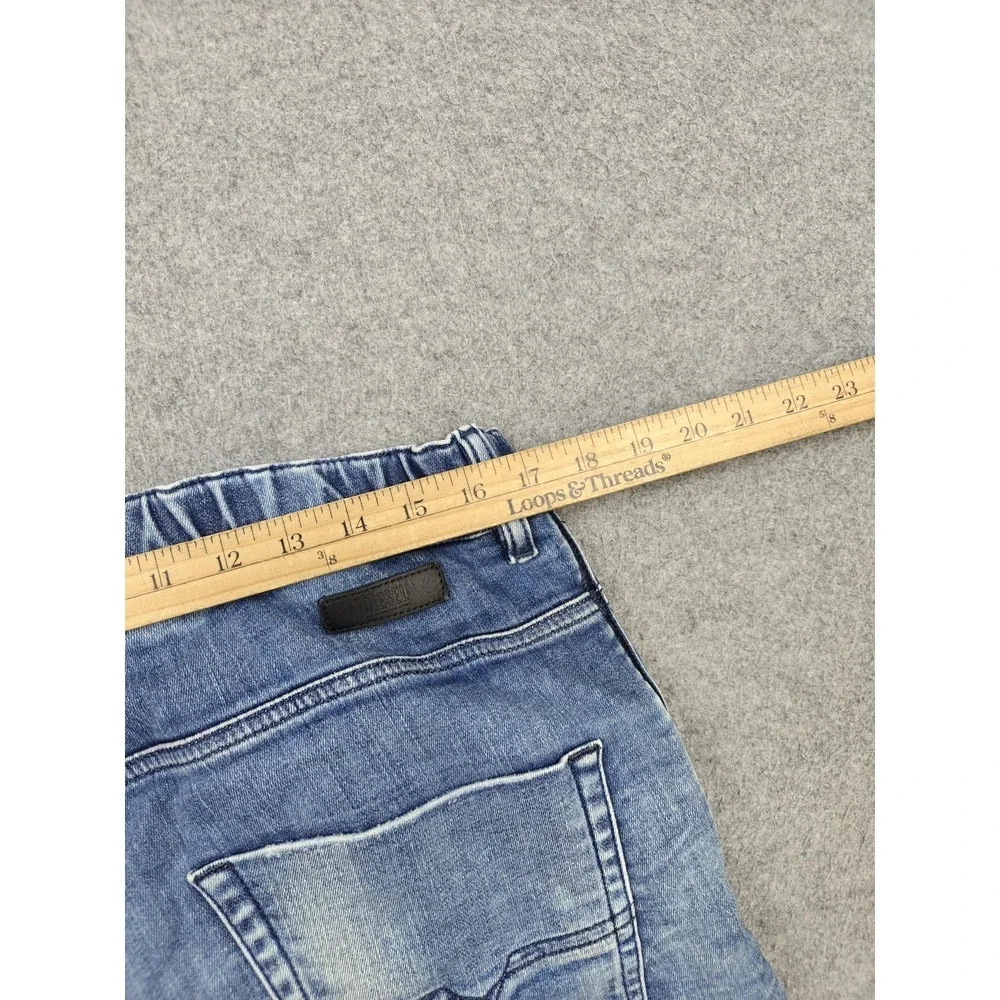 Diesel Jeans Mens 34x32 Blue Medium Wash Relaxed Tapered Stretch Denim Pants